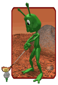En golfspillende marsmand - animation